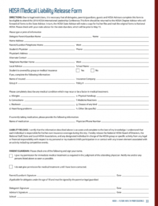 Professional Insurance Release Form Template Doc Example