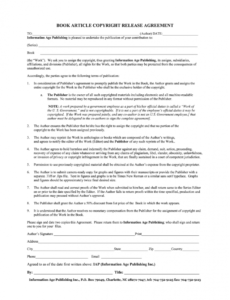 Professional Legal Release Form Template  Example