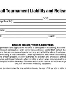 Professional Property Liability Release Form Template Excel