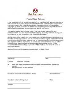 Professional Veterinary Release Form Template Doc Example