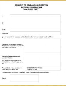 Release Of Information Form Counseling Template Excel Example