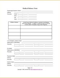 Costum Consent For Release Of Medical Information Template Doc Sample