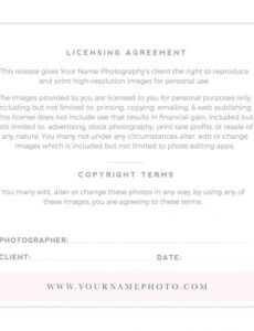 Costum Photography Photo Release Template Doc
