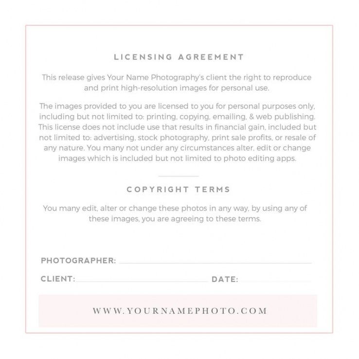 Costum Photography Photo Release Template Doc