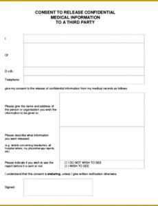 Free Consent For Release Of Medical Information Template