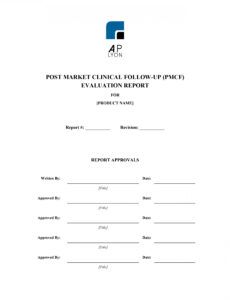 Free Guidance On Pmcf Evaluation Report Template Excel Example