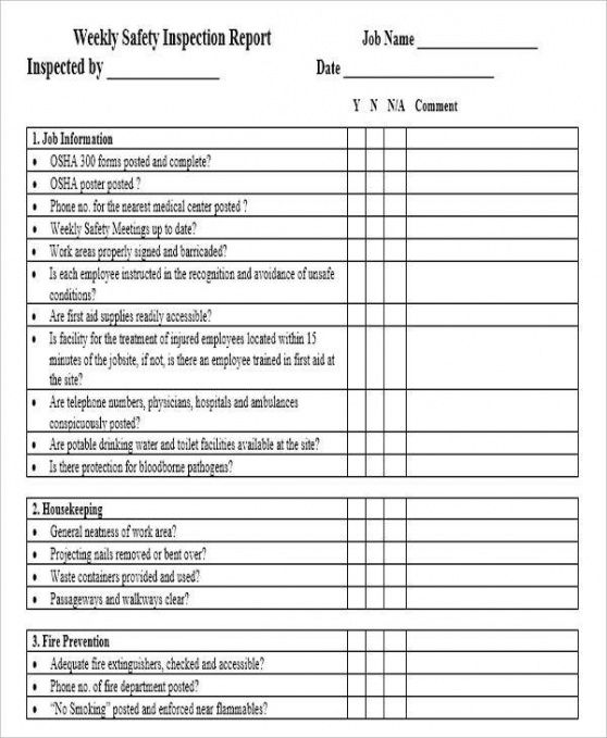 Free Health And Safety Construction Site Inspection Report Template Doc Example