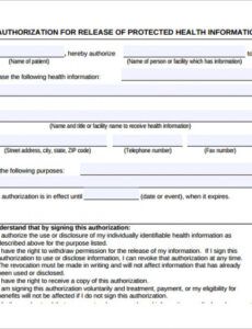 Printable Consent For Release Of Medical Information Template Excel Example