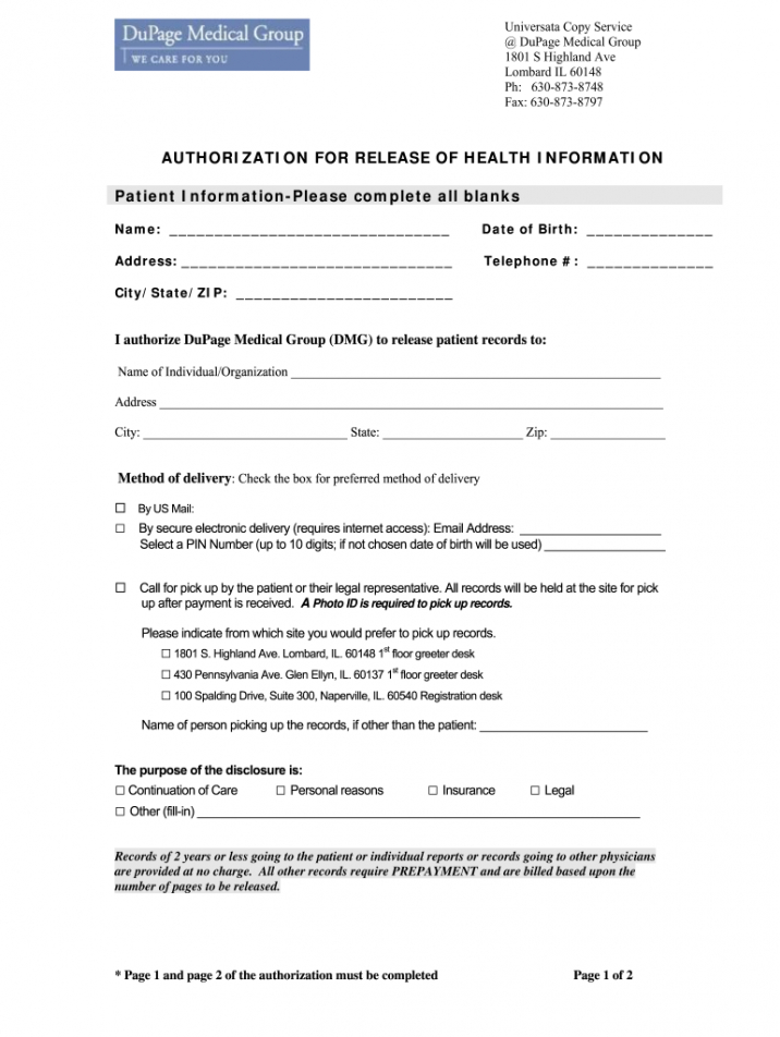Professional Consent For Release Of Medical Information Template