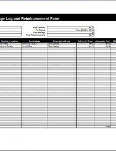 Professional Gas Mileage Expense Report Template Doc