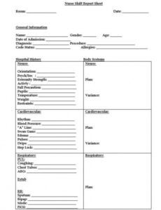 Professional Shift To Shift Report Template  Sample