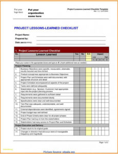 Best Lessons Learned Report Template  Example