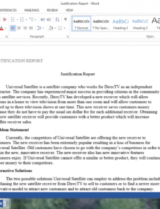 Best Planning Justification Report Template  Sample