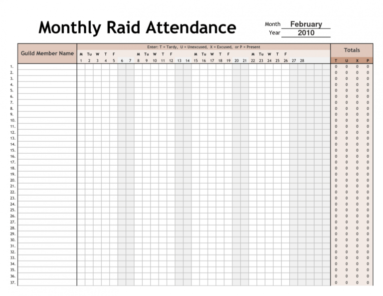 Best Student Attendance Report Template Word Stableshvf