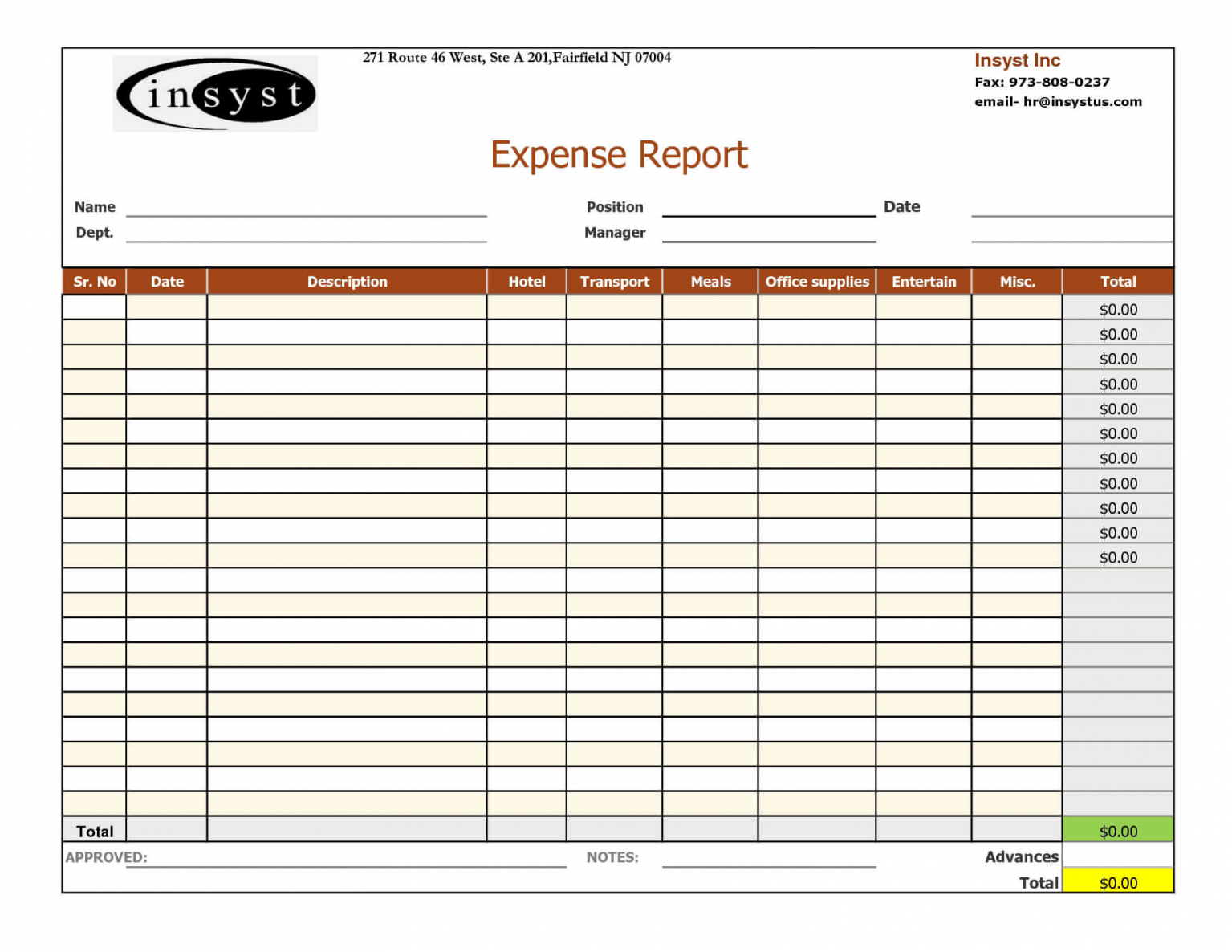 Costum Business Income And Expense Report Template Excel Example