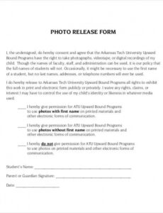 Costum Standard Media Release Form Template Word Example