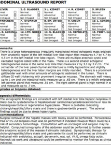 Printable Canine Abdominal Ultrasound Report Template