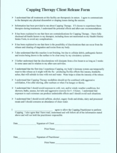 Printable Legal Release Template Doc Sample