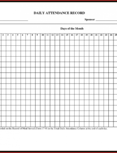 Printable Student Attendance Report Template Pdf Sample