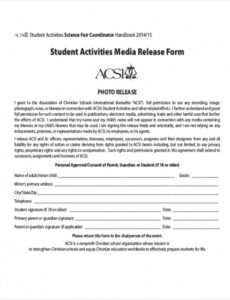 Professional Standard Media Release Form Template Pdf