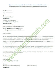 Best Bank Guarantee Release Letter Template Excel Example