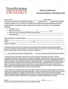 Best Hipaa Release Template Pdf Sample