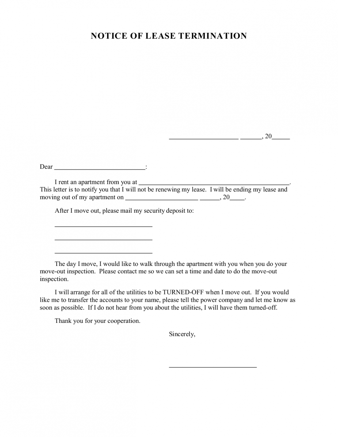 Letter Of Release Template