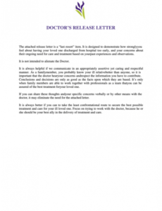 Editable Letter Of Release Template Word