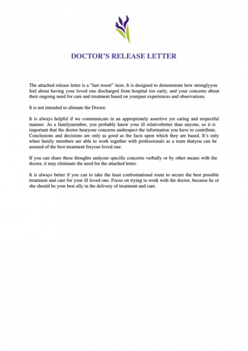 Editable Letter Of Release Template Word