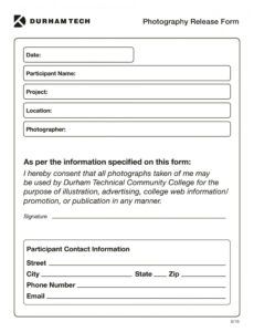 Editable Photo Release Form Template Word Example