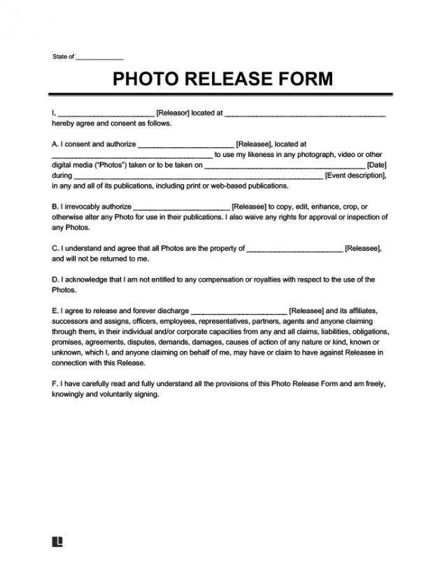 Free Copyright Release Template Pdf Sample