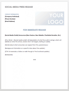 Free News Release Template Pdf