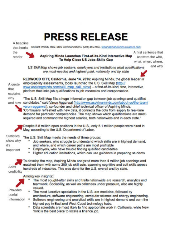 New Business Press Release Template Doc Sample