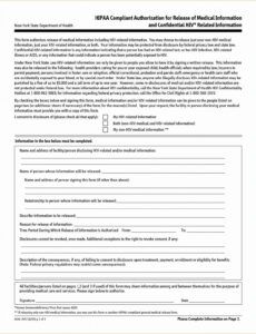 Printable Hipaa Release Template Pdf