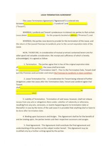 Professional Contract Termination Agreement And Release Template  Sample