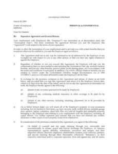 Best Severance Agreement And General Release Template Doc
