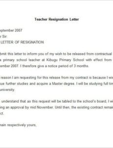 Editable Resignation Letter Early Release Template  Sample