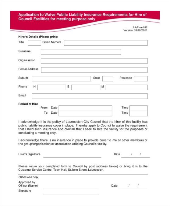 Professional Liability Release Form Template Doc Sample