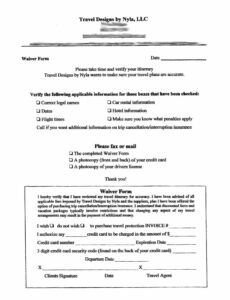 Professional Transportation Release Form Template Doc