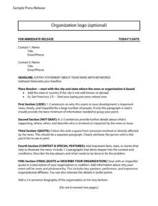 Professional Video News Release Template Doc Sample