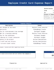 Best Credit Card Expense Report Template Pdf Example