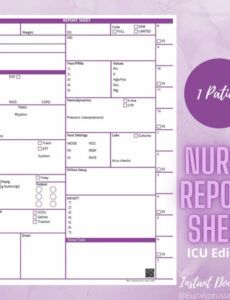 Best Critical Care Icu Report Sheet Template Pdf Sample