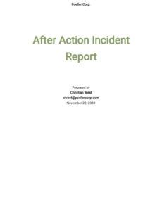 Best Event After Action Report Template  Example