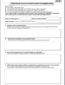 Best Human Resources Incident Report Template Word Example