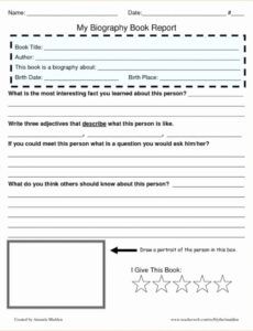 Best Middle School Book Report Template Doc Sample