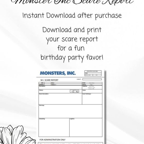 Best Monsters Inc Scare Report Template Excel