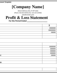 Best Profit And Loss Report Template Word Sample