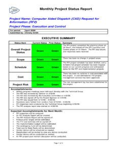 Best Project Management Project Status Report Template