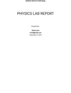 Best Title Page Lab Report Template Excel Sample