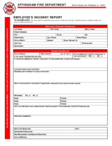 Blank Accident Incident Investigation Report Template Excel Sample